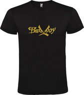 Zwart  T shirt met  "Bad Boys" print Goud size XL