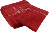 Moulinsart Kuifje Handdoek + Washandje (Rood) Tintin