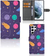 Smartphone Hoesje Geschikt voor Samsung Galaxy S22 Ultra Flip Case Portemonnee Space