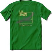 F-101 Vliegtuig T-Shirt | Unisex leger Kleding | Dames - Heren Straaljager shirt | Army F16 | Grappig bouwpakket Cadeau | - Donker Groen - 3XL