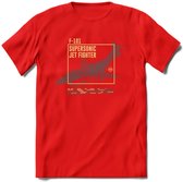 F-101 Vliegtuig T-Shirt | Unisex leger Kleding | Dames - Heren Straaljager shirt | Army F16 | Grappig bouwpakket Cadeau | - Rood - XL