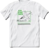 AV-8B Vliegtuig T-Shirt | Unisex leger Kleding | Dames - Heren Straaljager shirt | Army F16 | Grappig bouwpakket Cadeau | - Wit - S