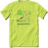 AV-8B Vliegtuig T-Shirt | Unisex leger Kleding | Dames - Heren Straaljager shirt | Army F16 | Grappig bouwpakket Cadeau | - Groen - M