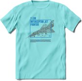 F-106 Vliegtuig T-Shirt | Unisex leger Kleding | Dames - Heren Straaljager shirt | Army F16 | Grappig bouwpakket Cadeau | - Licht Blauw - XXL