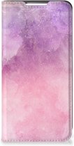 Leuk Telefoonhoesje Geschikt voor Samsung Galaxy S22 Bookcase Cover Pink Purple Paint