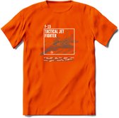 F-15 Vliegtuig T-Shirt | Unisex leger Kleding | Dames - Heren Straaljager shirt | Army F16 | Grappig bouwpakket Cadeau | - Oranje - XL