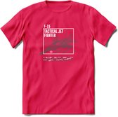 F-15 Vliegtuig T-Shirt | Unisex leger Kleding | Dames - Heren Straaljager shirt | Army F16 | Grappig bouwpakket Cadeau | - Roze - XXL