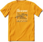 A-10 Warthog Vliegtuig T-Shirt | Unisex leger Kleding | Dames - Heren Straaljager shirt | Army F16 | Grappig bouwpakket Cadeau | - Geel - S