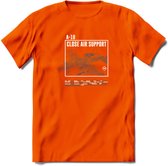 A-10 Warthog Vliegtuig T-Shirt | Unisex leger Kleding | Dames - Heren Straaljager shirt | Army F16 | Grappig bouwpakket Cadeau | - Oranje - 3XL