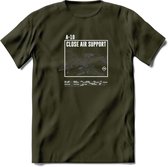 A-10 Warthog Vliegtuig T-Shirt | Unisex leger Kleding | Dames - Heren Straaljager shirt | Army F16 | Grappig bouwpakket Cadeau | - Leger Groen - L