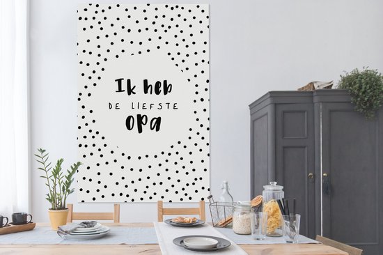 Tableau sur toile Proverbes - Citations - 'J'ai le grand-père le plus doux' - 120x180 cm - Décoration murale XXL