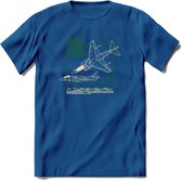 AV-8B Vliegtuig T-Shirt | Unisex leger Kleding | Dames - Heren Straaljager shirt | Army F16 | Grappig bouwpakket Cadeau | - Donker Blauw - XL