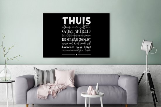Peinture Sur Toile At Home - Proverbes - Coeur - 140x90 cm - Décoration murale