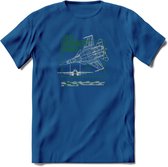 SU-33 Vliegtuig T-Shirt | Unisex leger Kleding | Dames - Heren Straaljager shirt | Army F16 | Grappig bouwpakket Cadeau | - Donker Blauw - 3XL