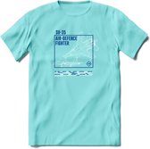 SU-35 Vliegtuig T-Shirt | Unisex leger Kleding | Dames - Heren Straaljager shirt | Army F16 | Grappig bouwpakket Cadeau | - Licht Blauw - M