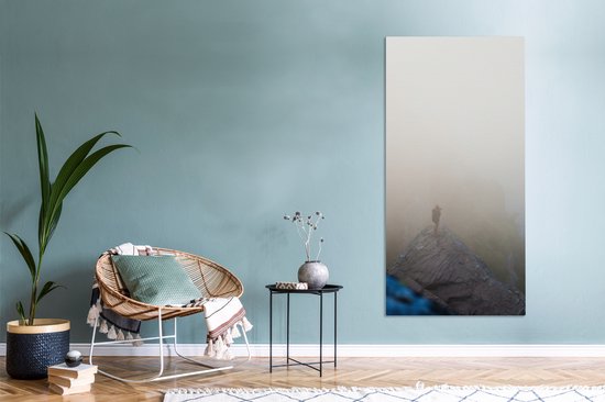 Tableau sur toile Un voyageur dans la brume - 80x160 cm - Décoration murale