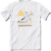 AV-8B Vliegtuig T-Shirt | Unisex leger Kleding | Dames - Heren Straaljager shirt | Army F16 | Grappig bouwpakket Cadeau | - Wit - XXL