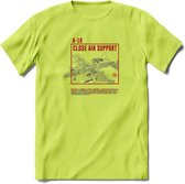 A-10 Warthog Vliegtuig T-Shirt | Unisex leger Kleding | Dames - Heren Straaljager shirt | Army F16 | Grappig bouwpakket Cadeau | - Groen - L