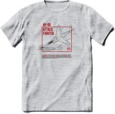 AV-8B Vliegtuig T-Shirt | Unisex leger Kleding | Dames - Heren Straaljager shirt | Army F16 | Grappig bouwpakket Cadeau | - Licht Grijs - Gemaleerd - S
