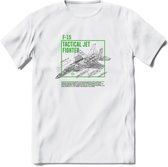 F-15 Vliegtuig T-Shirt | Unisex leger Kleding | Dames - Heren Straaljager shirt | Army F16 | Grappig bouwpakket Cadeau | - Wit - 3XL