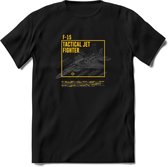 F-15 Vliegtuig T-Shirt | Unisex leger Kleding | Dames - Heren Straaljager shirt | Army F16 | Grappig bouwpakket Cadeau | - Zwart - 3XL