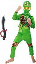 Ninjago verkleedpak Groen 116/122 + Ninja zwaard