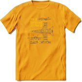 F-18 Vliegtuig T-Shirt | Unisex leger Kleding | Dames - Heren Straaljager shirt | Army F16 | Grappig bouwpakket Cadeau | - Geel - S