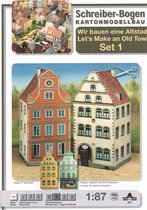 bouwplaat / modelbouw in karton Gebouwen : Maak je eigen oude stad, set 1, 1/87