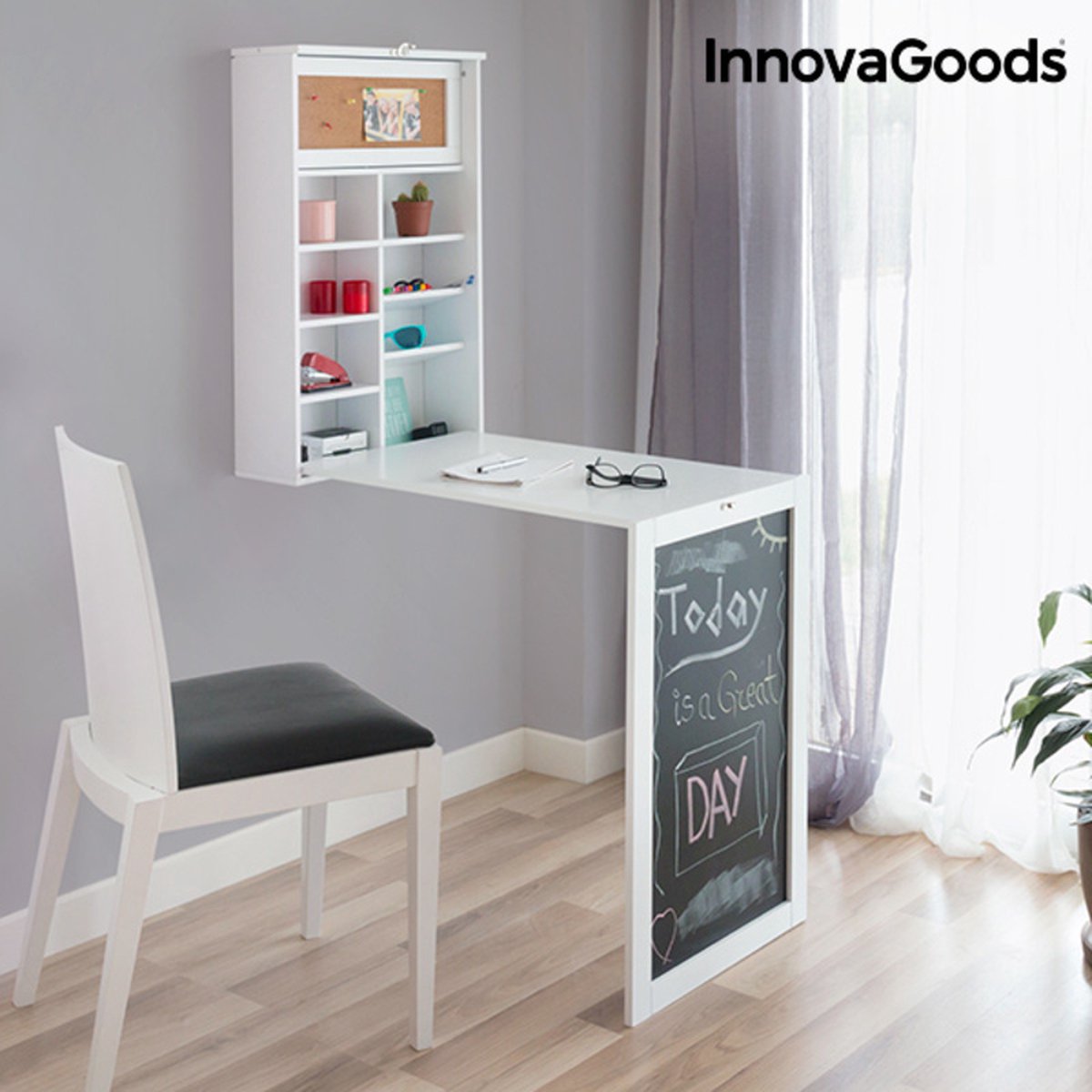 BUREAU PLIABLE AVEC ÉTAGÈRE TABLEZY INNOVAGOODS