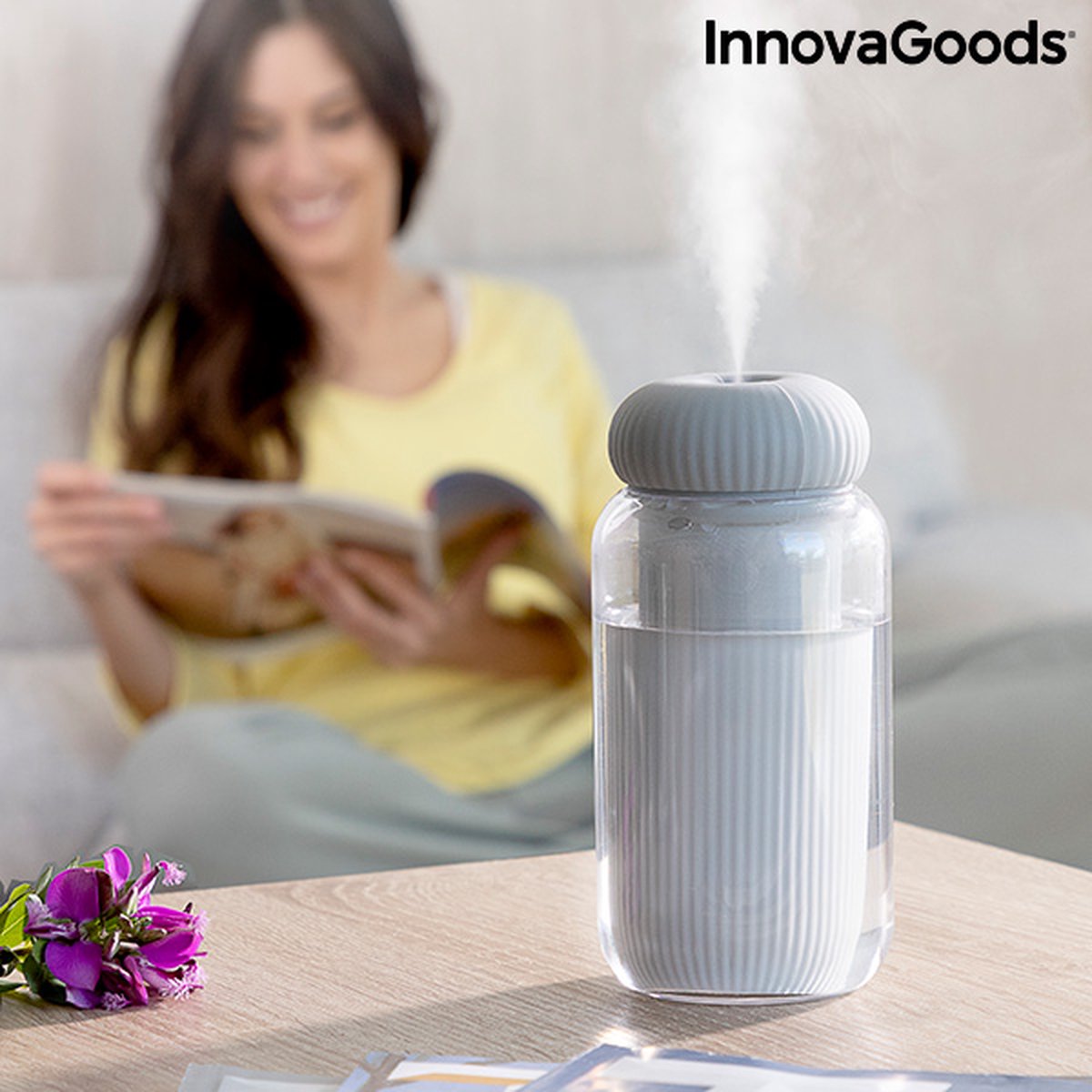Ultrasone bevochtiger en aromaverstuiver met LED Stearal InnovaGoods