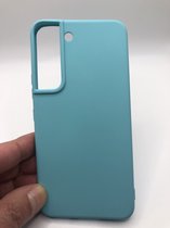 Hoogwaardige Siliconen back cover case - Geschikt voor Samsung Galaxy S22 - TPU hoesje - Turquoise - stevig back cover (Past Alleen S22)