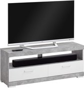 Fmd- TV Meubel Tv-meubel Cristal  - 120cm - Wit; Grijs; Betonlook
