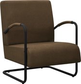 vidaXL Fauteuil stof donkerbruin