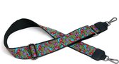 STUDIO Ivana - Gekleurde tassenband 5 cm met bloemenprint - Bagstrap met bloemen dessin - groen/rood/blauw/paars