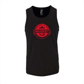 Zwarte Tanktop sportshirt met "Member of the Whiskey club" Print Rood Size M