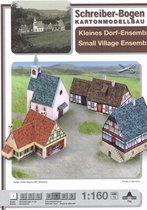bouwplaat / modelbouw in karton Gebouwen : Kleine dorpje, schaal 1:160