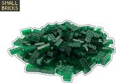 200 Bouwstenen 2x4 + brick separator | Transparant Groen | compatibel met Lego | SmallBricks