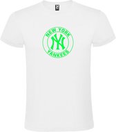 Wit T-shirt ‘New York Yankees’ Groen Maat S