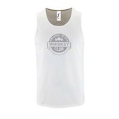 Witte Tanktop sportshirt met "Member of the Whiskey club" Print Zilver Size XL