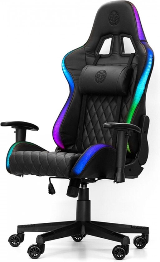 Ranqer Aura RGB - Chaise gamer - Chaise gaming - Noir - avec lumière LED -  Dossier et