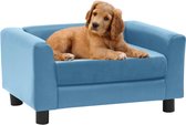 Hondenbank 60x43x30 cm pluche en kunstleer turquoise