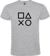 Grijs T-shirt ‘PlayStation Buttons’ Zwart Maat XL
