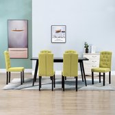 vidaXL Eetkamerstoelen 6 st stof groen
