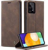 Samsung Galaxy A53 Bookcase hoesje - CaseMe - Effen Donkerbruin - Kunstleer