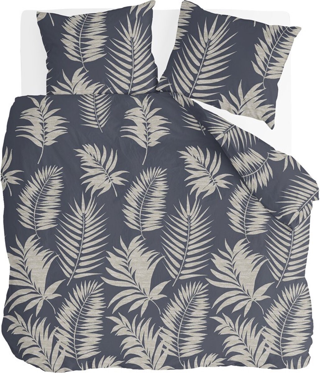 Byrklund Dekbedovertrek Pretty Palm - 240x220 - 100% Katoen - Grijs / Blauw