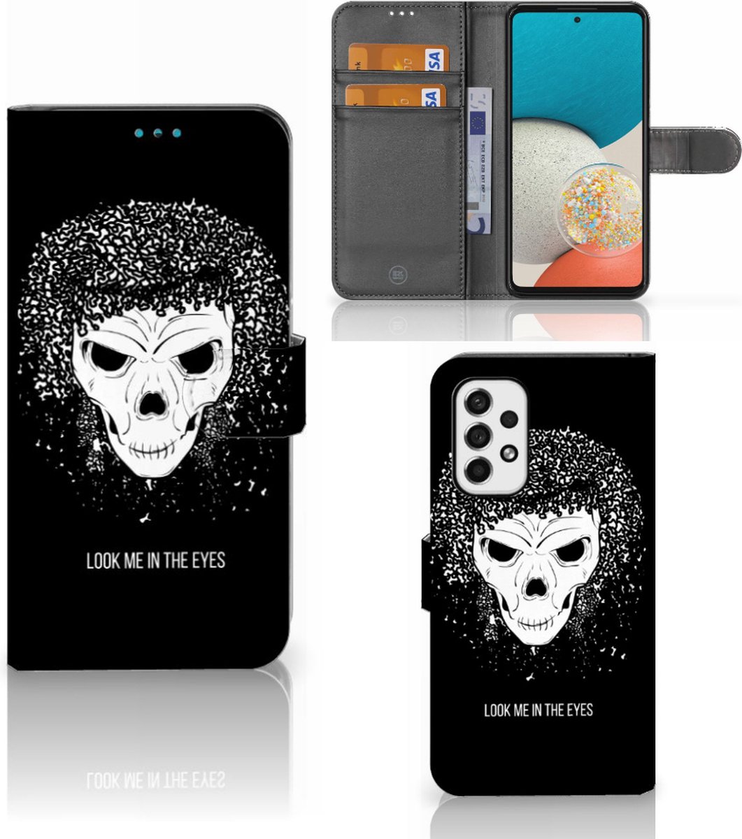Telefoonhoesje met Naam Samsung Galaxy A53 Skull Hair