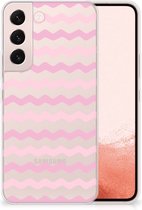 GSM Hoesje Geschikt voor Samsung Galaxy S22 Bumper Hoesje Waves Roze