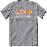 2009 Limited Edition Lines T-Shirt | Goud - Zilver | Grappig Verjaardag en Feest Cadeau Shirt | Dames - Heren - Unisex | Tshirt Kleding Kado | - Donker Grijs - Gemaleerd - S