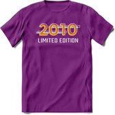 2010 Limited Edition Lines T-Shirt | Goud - Zilver | Grappig Verjaardag en Feest Cadeau Shirt | Dames - Heren - Unisex | Tshirt Kleding Kado | - Paars - S