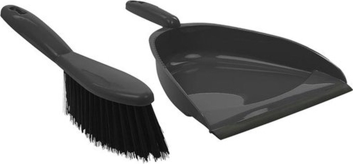 Goedkoopste Synx Tools Handveger met blik Rubberen Haren - Stoffer en blik - Grijs - Kunststof - veger en blik - Schoonmaakartikelen